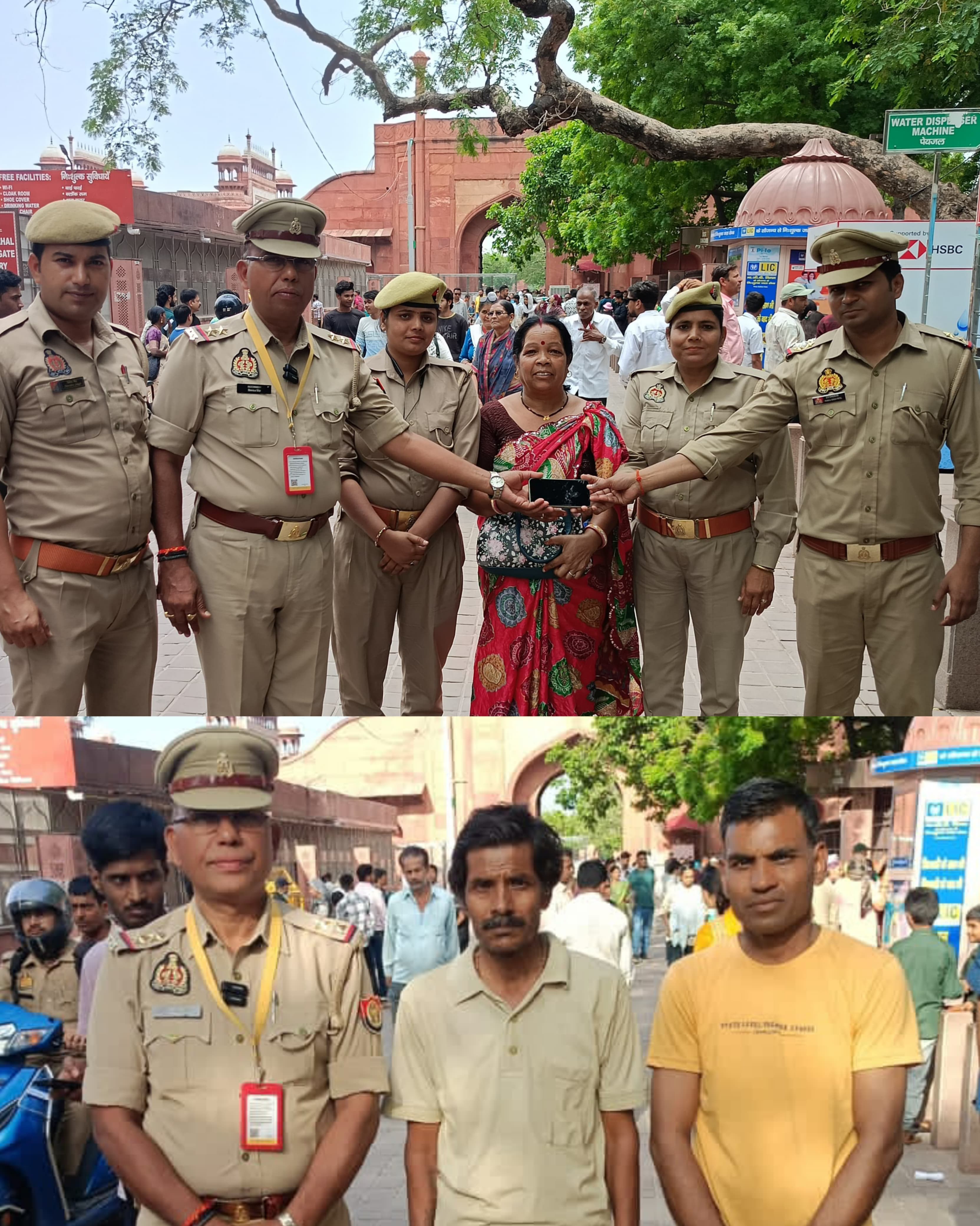 आगरा-ताज सुरक्षा पुलिस ने ईमानदारी और तत्परता से लौटाया पर्यटकों का खोया सामान वहीं बिछड़े बुजुर्ग को परिजनों से मिलाया