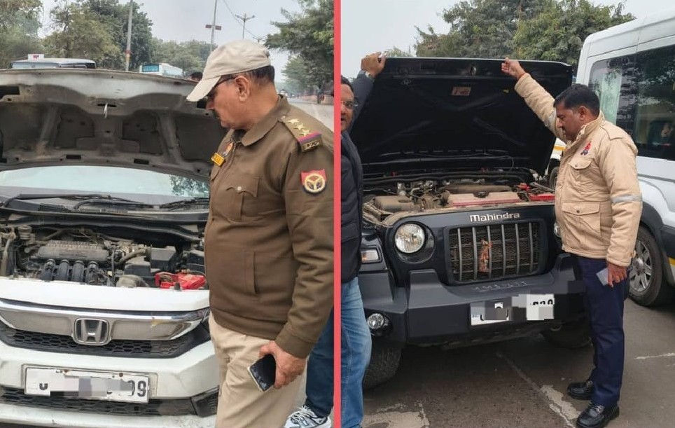 Agra News:अवैध हूटर और रसूख दिखाने वालों पर आगरा पुलिस का हंटर, चेकिंग अभियान में दर्जनों वाहनों के कटे चालान
